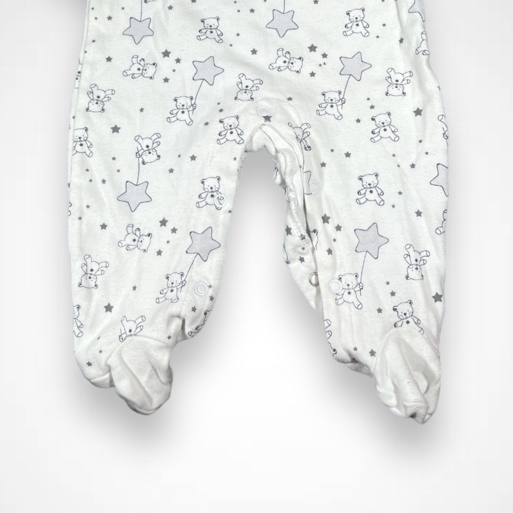 4/$20 Rene Rofe White Bear And Star Print Sleeper - Picture 3 of 5